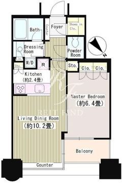 青山パークタワー 414 間取り図