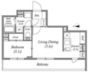 エスグランデ門前仲町デュオ 504 間取り図