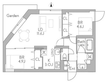 グランデュオ千歳船橋7 104 間取り図
