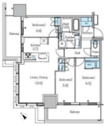 大崎ステーションレジデンス 1706 間取り図
