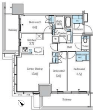 大崎ステーションレジデンス 1706 間取り図