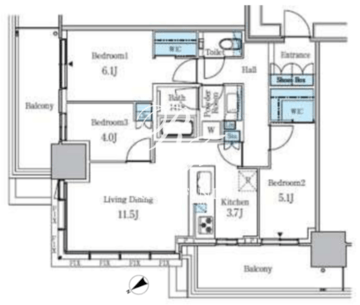 大崎ステーションレジデンス 2001 間取り図