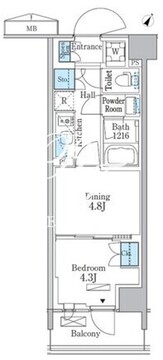 パークアクシス品川南大井パークフロント 816 間取り図