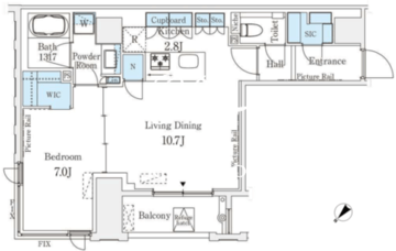 アイエス銀座レジデンス 1103 間取り図