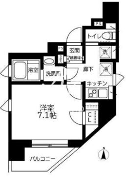 ライブカーサ早稲田 201 間取り図