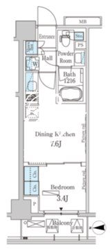 パークアクシス木場キャナルウエスト 702 間取り図