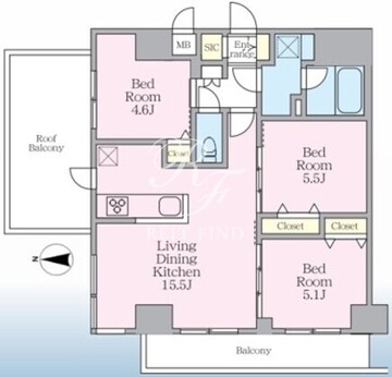 エスレジデンス板橋大山クレール 701 間取り図
