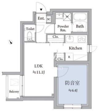アスティーレスタジオ練馬平和台 104 間取り図