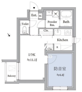 アスティーレスタジオ練馬平和台 404 間取り図