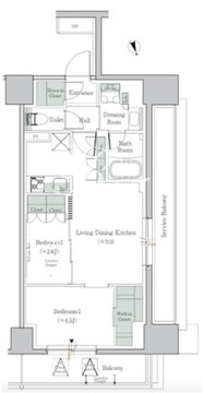 ワンルーフレジデンス中野 604 間取り図