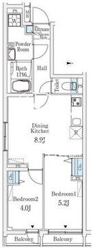 ロスアルコス千駄木 104 間取り図