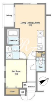 ディームス初台1 401 間取り図