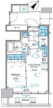 パークアクシス豊洲キャナル 1103 間取り図