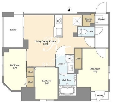 ドゥーエ両国4 801 間取り図