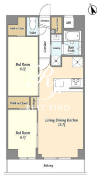 ラドゥセール志茂 204 間取り図