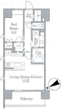パークフラッツ浅草橋 901 間取り図