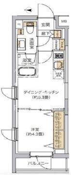 リビオメゾン湯島 201 間取り図