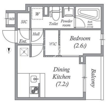 レジデンス経堂桜丘 206 間取り図