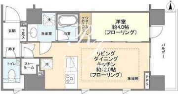 ピアース千代田東神田 4階40.63㎡ 間取り図