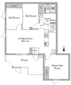 ベルメゾン中村橋ノースNW 103 間取り図