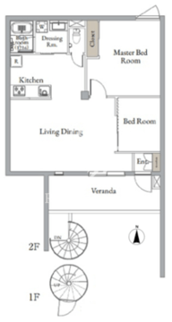 ベルメゾン中村橋ノースNW 202 間取り図