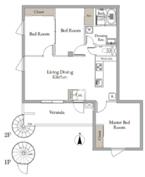 ベルメゾン中村橋ノースNW 203 間取り図
