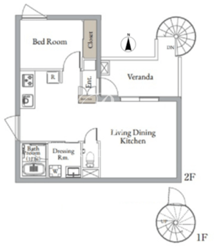 ベルメゾン中村橋ノースNW 206 間取り図