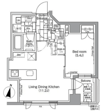 パークハビオ日本橋蛎殻町 506 間取り図