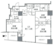 カスタリアタワー品川シーサイド 2304 間取り図