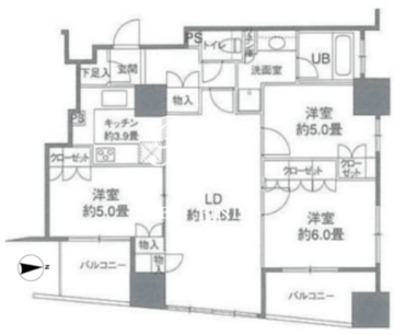 カスタリアタワー品川シーサイド 2304 間取り図