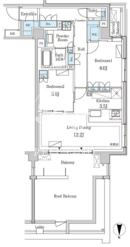 グランドゥールプレミアム代々木大山 213 間取り図