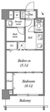 ルクレ代田橋 603 間取り図