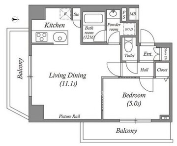 ルクレ上北沢ルネサンスコート 412 間取り図