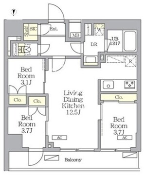 NOGATA RESIDENCE 207 間取り図