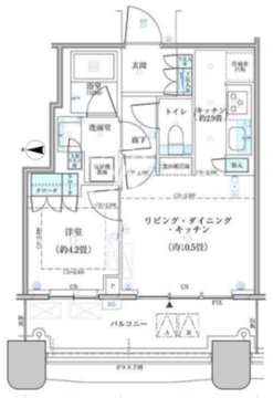 パークタワー勝どき S-1102 間取り図