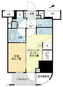 ライオンズミレス蔵前 1002 間取り図