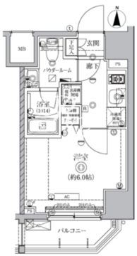 クオリタス南大井 408 間取り図