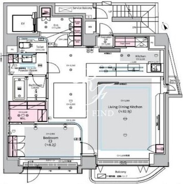 ザ・シーラ渋谷富ヶ谷 4階90.99㎡ 間取り図