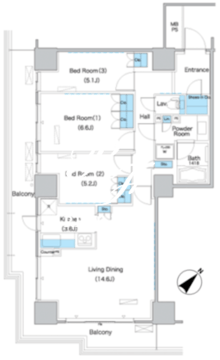 パークアクシス豊洲 1504 間取り図