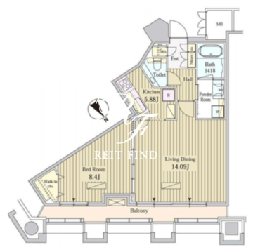 モメント汐留 1709 間取り図