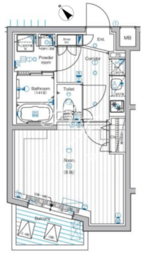 プレミアムキューブ中野 109 間取り図