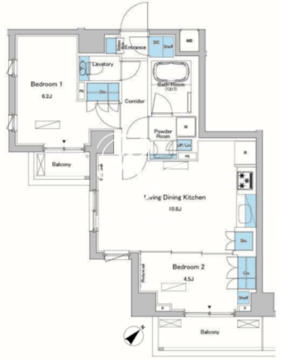 ルフォンプログレ中野富士見町 207 間取り図