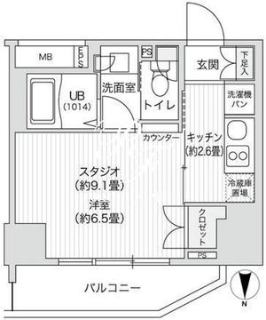レジディア笹塚2 810 間取り図