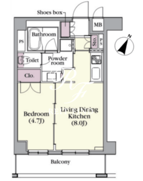 プラチナコート中目黒 504 間取り図