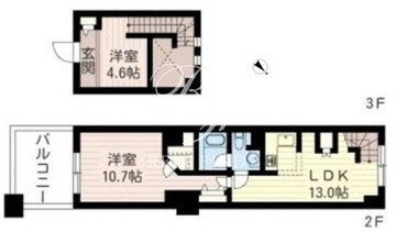 レジデンスシャルマン月島 332 間取り図