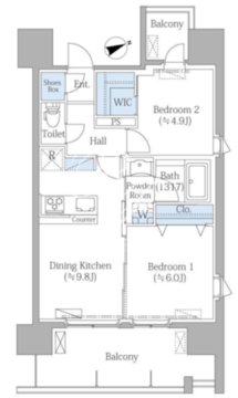 PRIME SQUARE 3 1302 間取り図