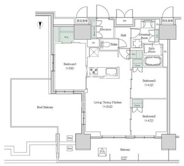 ブルックサイドレジデンス木場 1023 間取り図