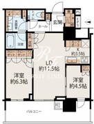 晴海フラッグ SUN-T-18階62.56㎡ 間取り図