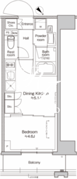 プラウドフラット清澄通り 609 間取り図