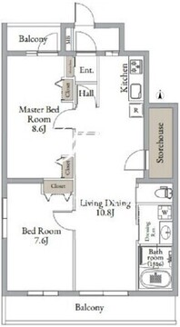 ベルメゾン中村橋サウス 105 間取り図